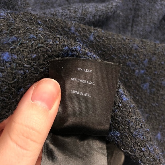 ELIE TAHARI Blazer Jacket Wool Alpaca Mohair Blue Black Textured Unique M Women - Picture 11 of 12